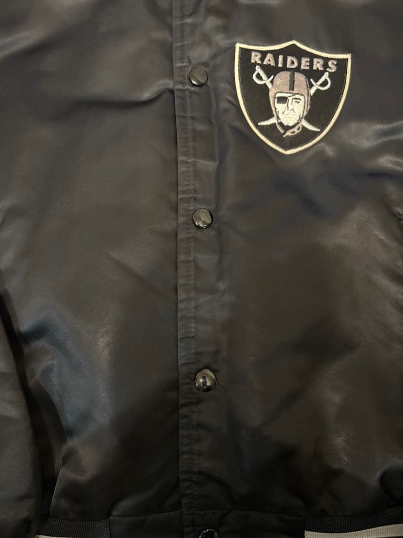 美品　80s RAIDERS スタジャン ブラックL