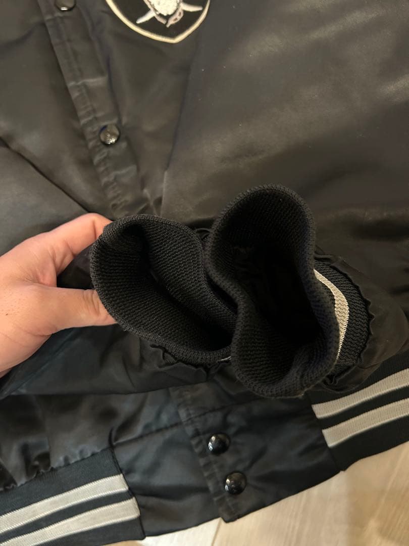 美品　80s RAIDERS スタジャン ブラックL