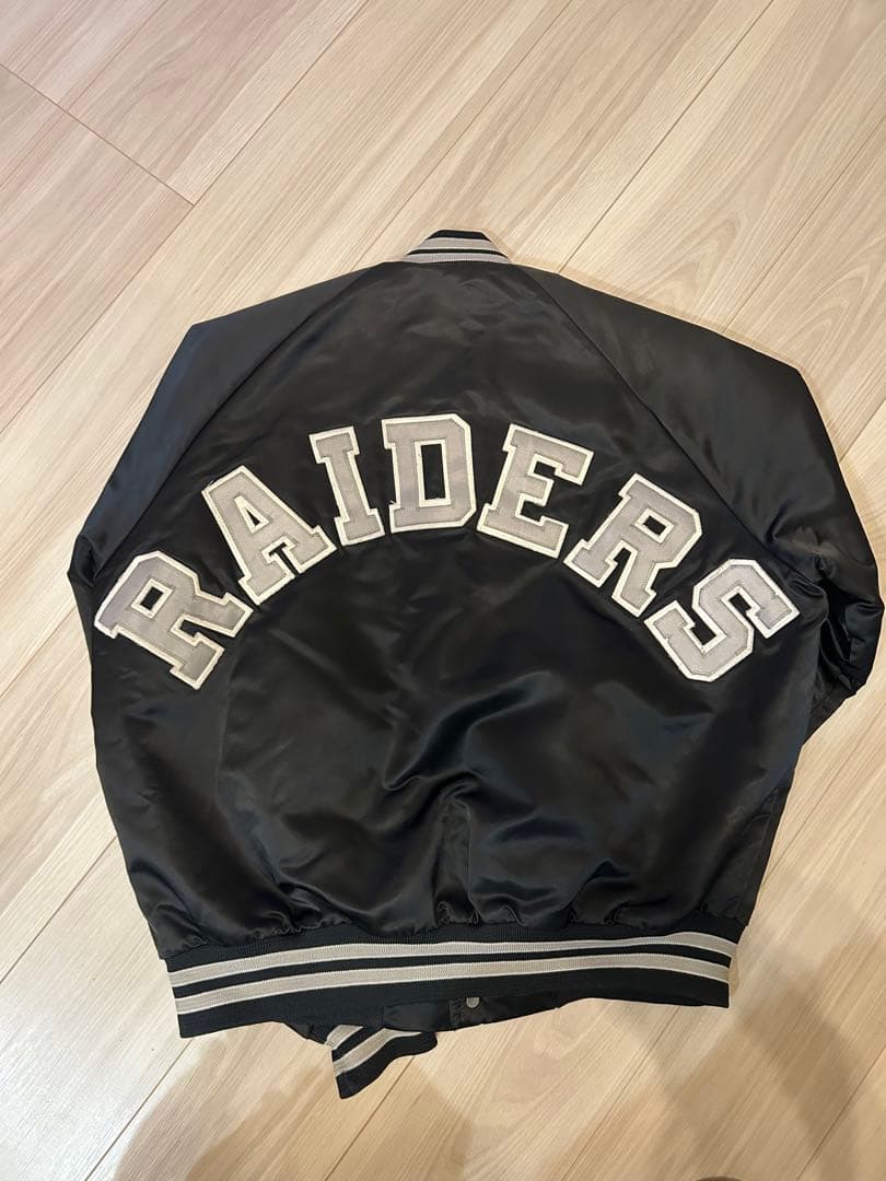 美品　80s RAIDERS スタジャン ブラックL
