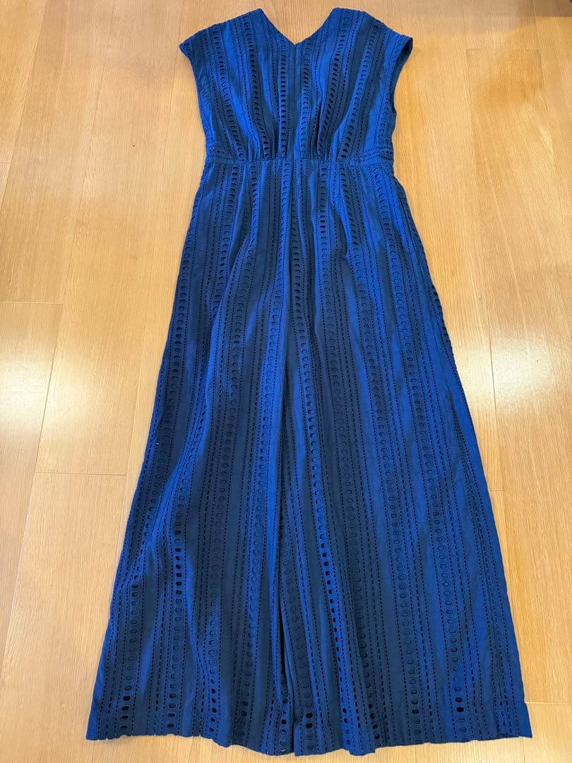 値下ne Quittez pas☆カットワーク　オールインワン☆ネイビー☆美品♪