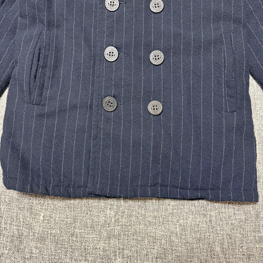 Schott×タケオキクチ★USA製Pコート 裏地キルティング&マルチストライプ