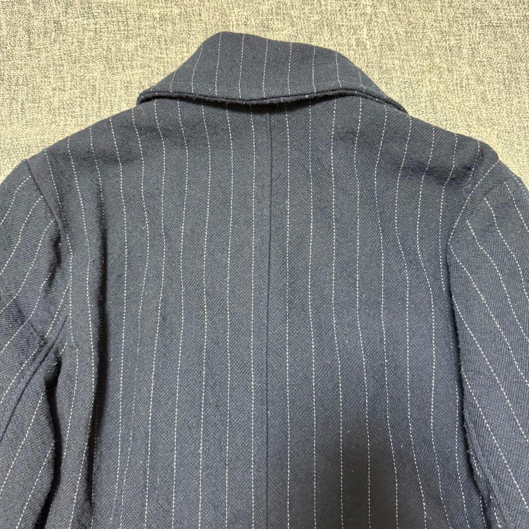 Schott×タケオキクチ★USA製Pコート 裏地キルティング&マルチストライプ