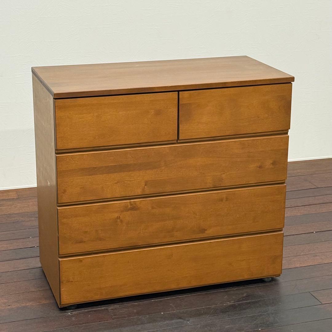 H110K35a 無印良品 MUJI 4段チェスト バーチ材