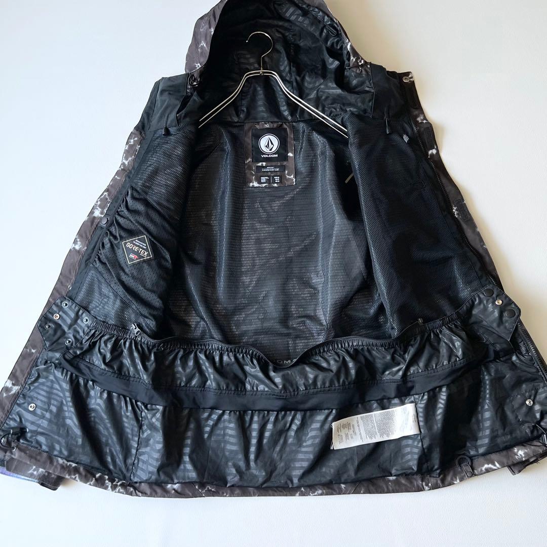 3282 ボルコム　ジャケット ゴアテックス 総柄　黒　青　XS