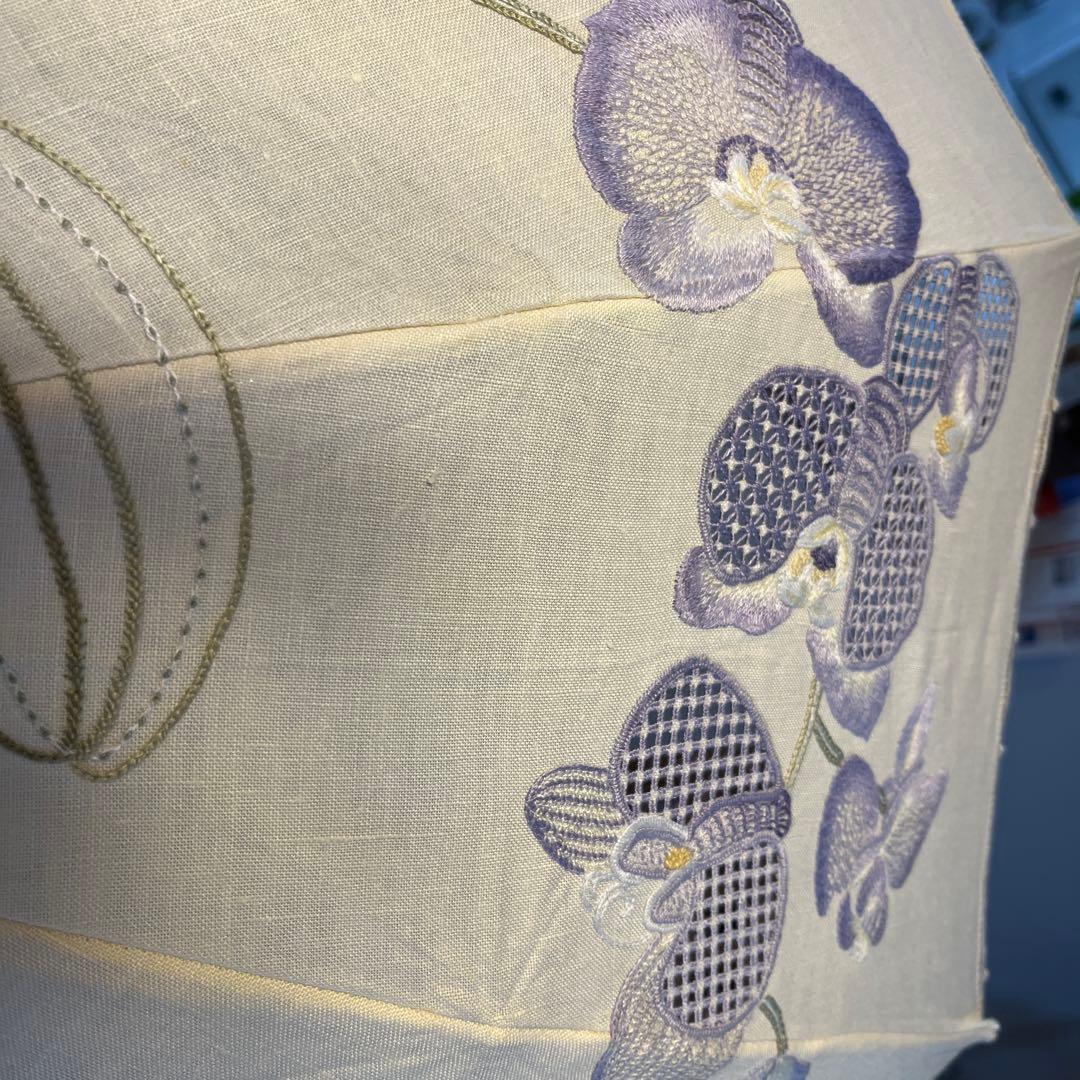 戸塚刺繍作品　紫の花 折りたたみ日傘