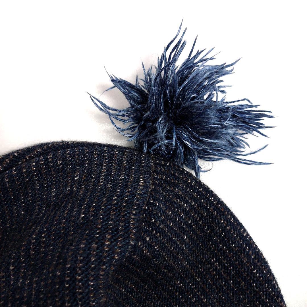 45R✨umii908 45rpm インディゴ ジャガードデニム ニットキャップ