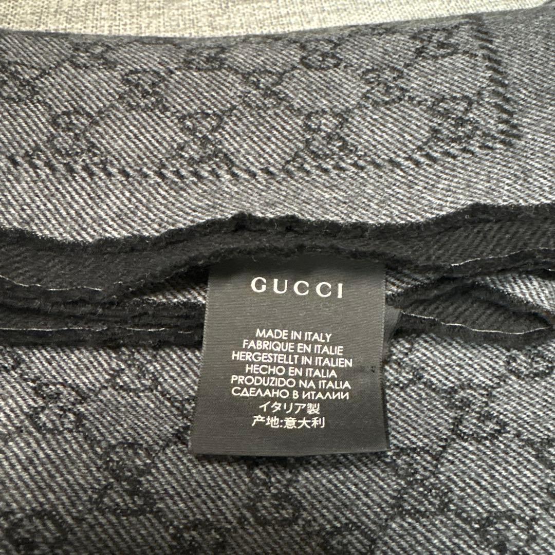 5月25日まで！美品　GUCCI GGパターン マフラー ブラック