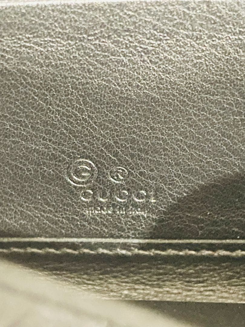 美品✨ グッチ 長財布 ラウンドファスナー マイクロシマ ブラック レザー