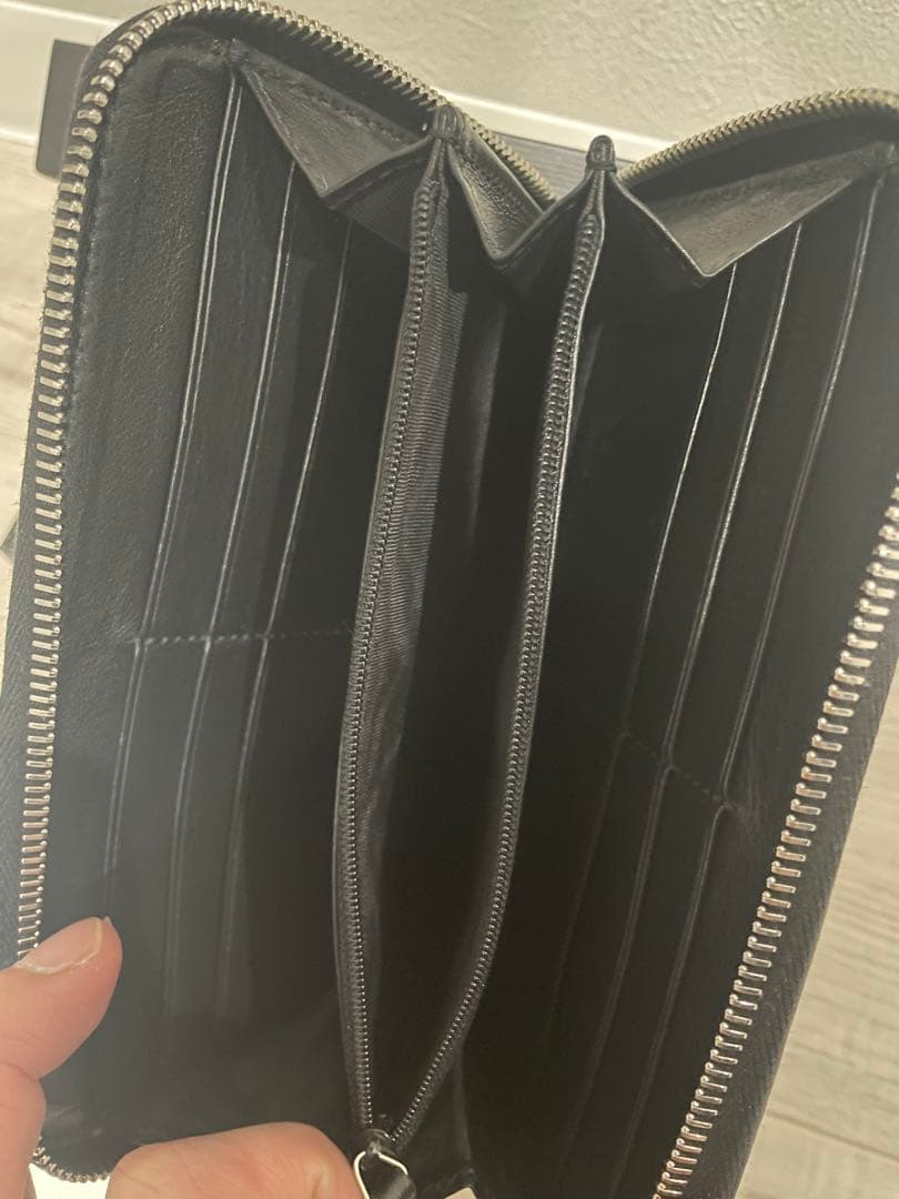 美品✨ グッチ 長財布 ラウンドファスナー マイクロシマ ブラック レザー