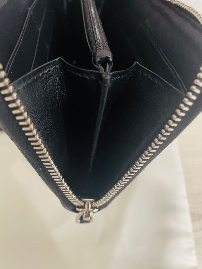 美品✨ グッチ 長財布 ラウンドファスナー マイクロシマ ブラック レザー