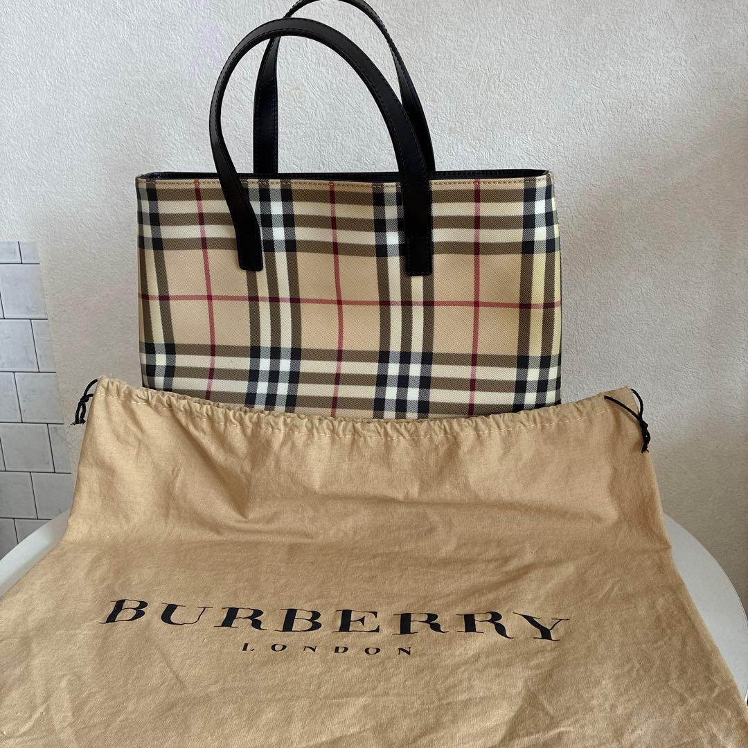 BURBERRY バーバリー ノバチェック トートバッグ ＰＶＣレザー バッグ