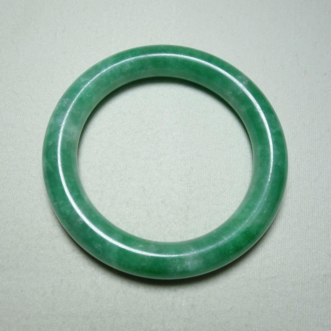 C1A015　翡翠　満緑　バングル　天然石　時代物風