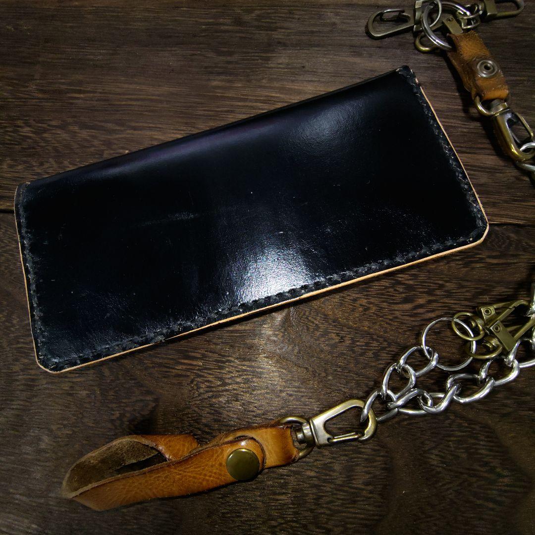 トラッカーウォレット 手染め ブラック