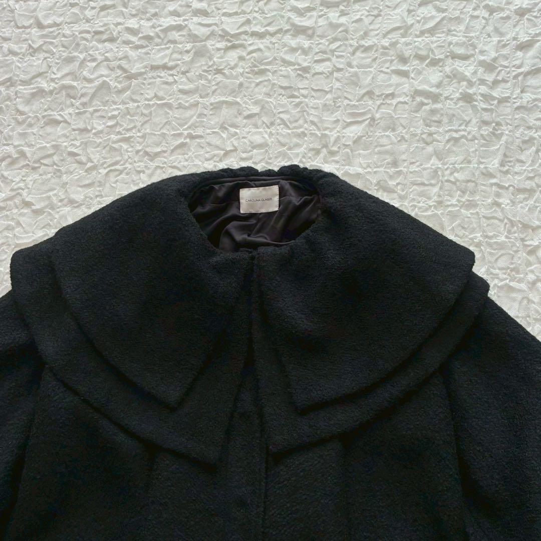 カロリナグレイサー ダブルカラーショートコート F ボリュームスリーブ 大きめ襟