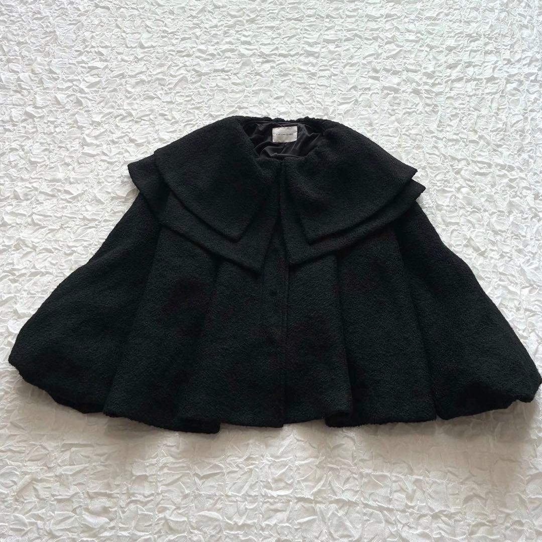 カロリナグレイサー ダブルカラーショートコート F ボリュームスリーブ 大きめ襟