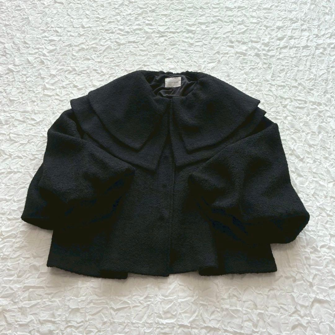 カロリナグレイサー ダブルカラーショートコート F ボリュームスリーブ 大きめ襟