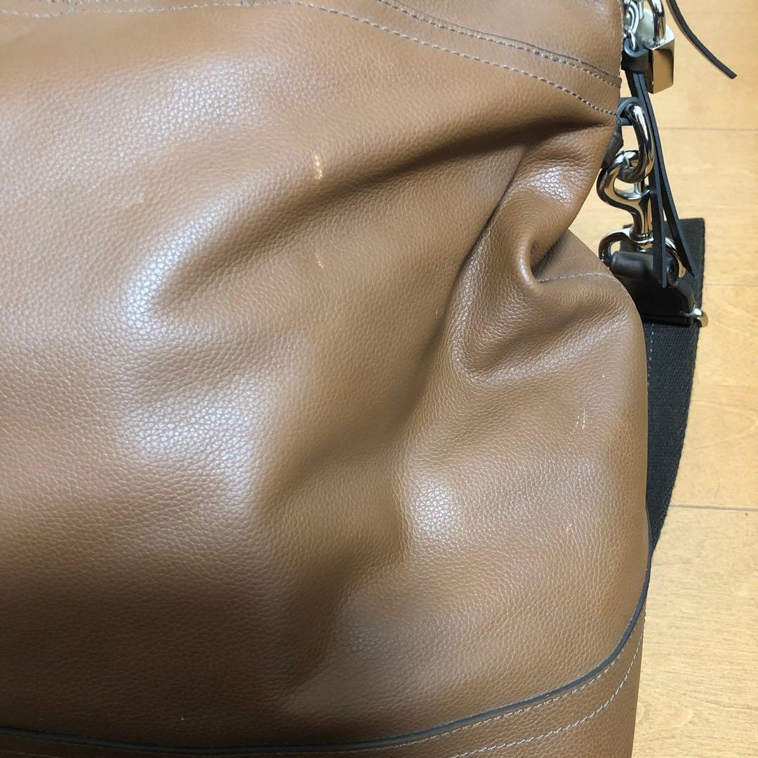 使用回数1回きり オールドコーチ 2wayメンズレザーボストンバッグ ブラウン