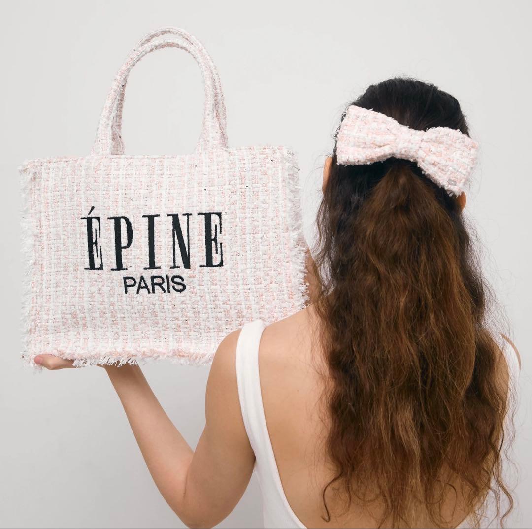 epine エピヌ　トートバッグ　ツイード　ホワイト　白