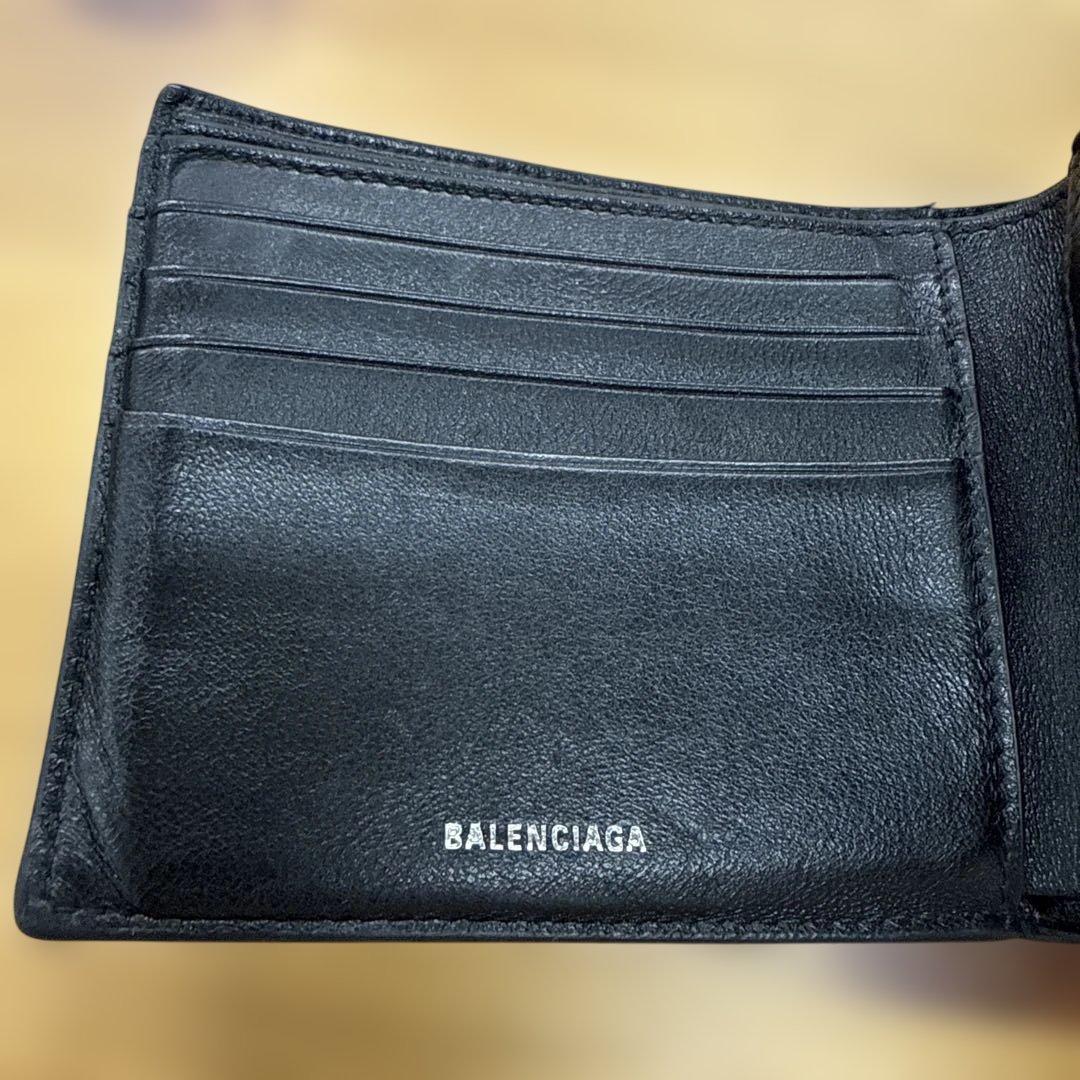 BALENCIAGA メンズ 二つ折り財布 フォールドウォレット 黒
