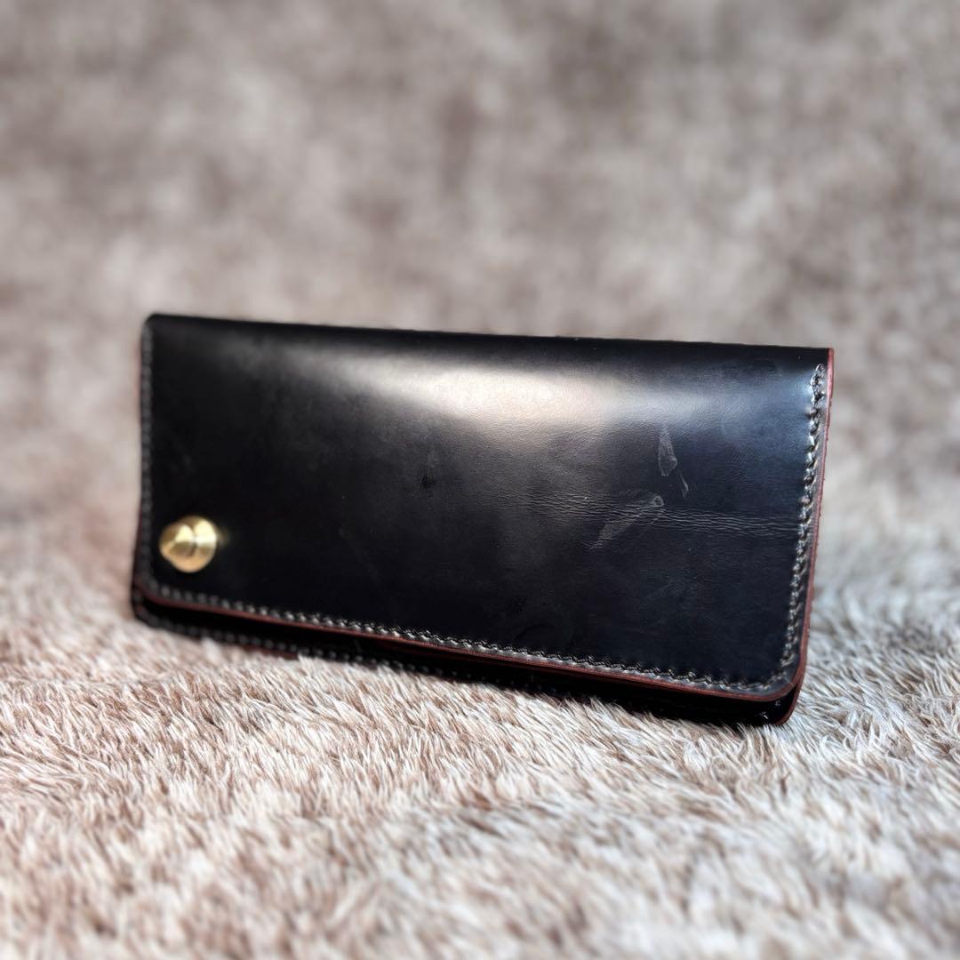 ◎個性派.トラッカーウォレット3層.顔料赤芯.スナップロック.アメカジ◎