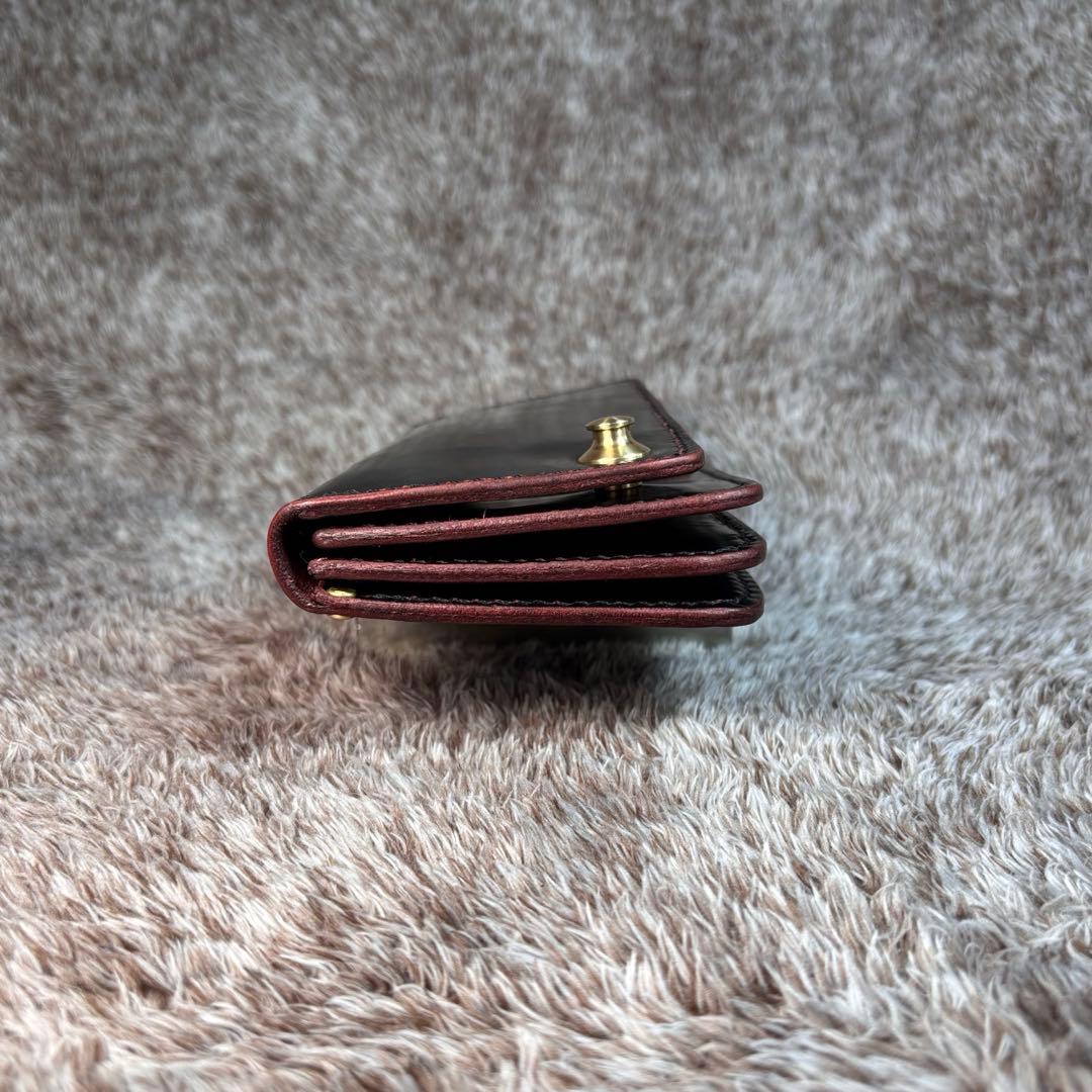 ◎個性派.トラッカーウォレット3層.顔料赤芯.スナップロック.アメカジ◎