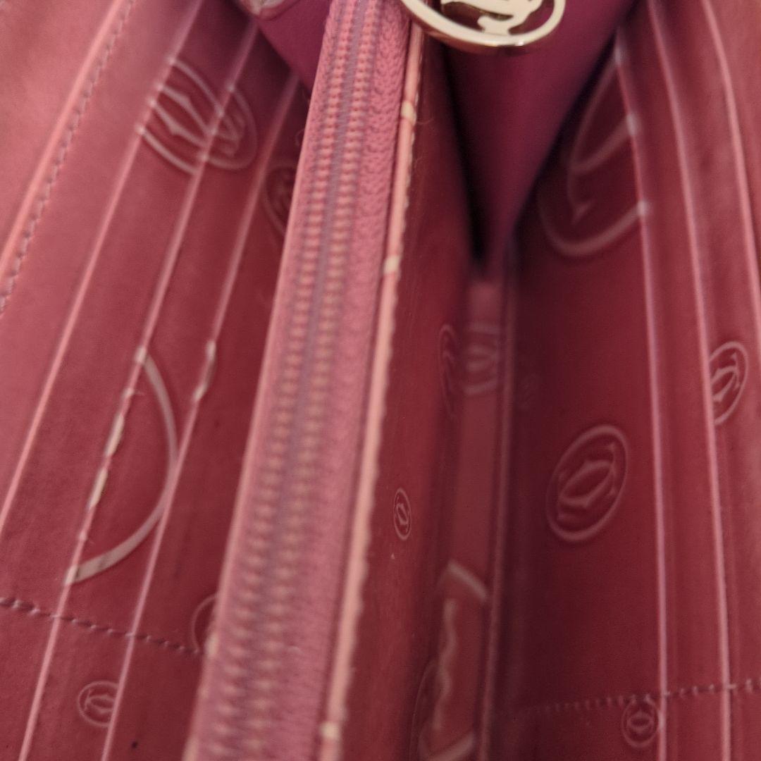 Cartier ハッピーバースデーラウンドファスナー長財布ピンク