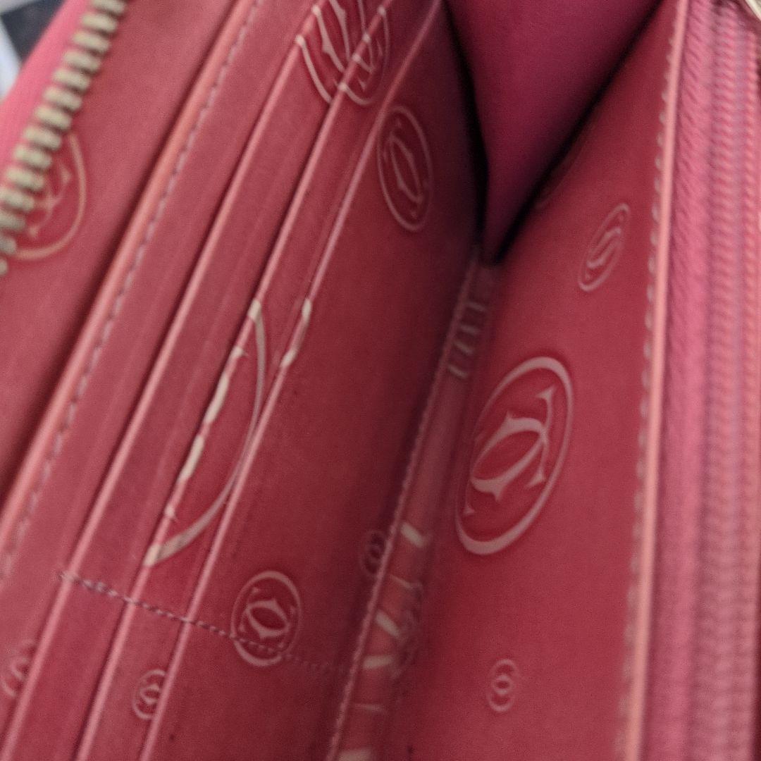 Cartier ハッピーバースデーラウンドファスナー長財布ピンク