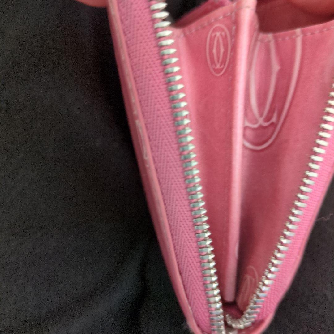 Cartier ハッピーバースデーラウンドファスナー長財布ピンク