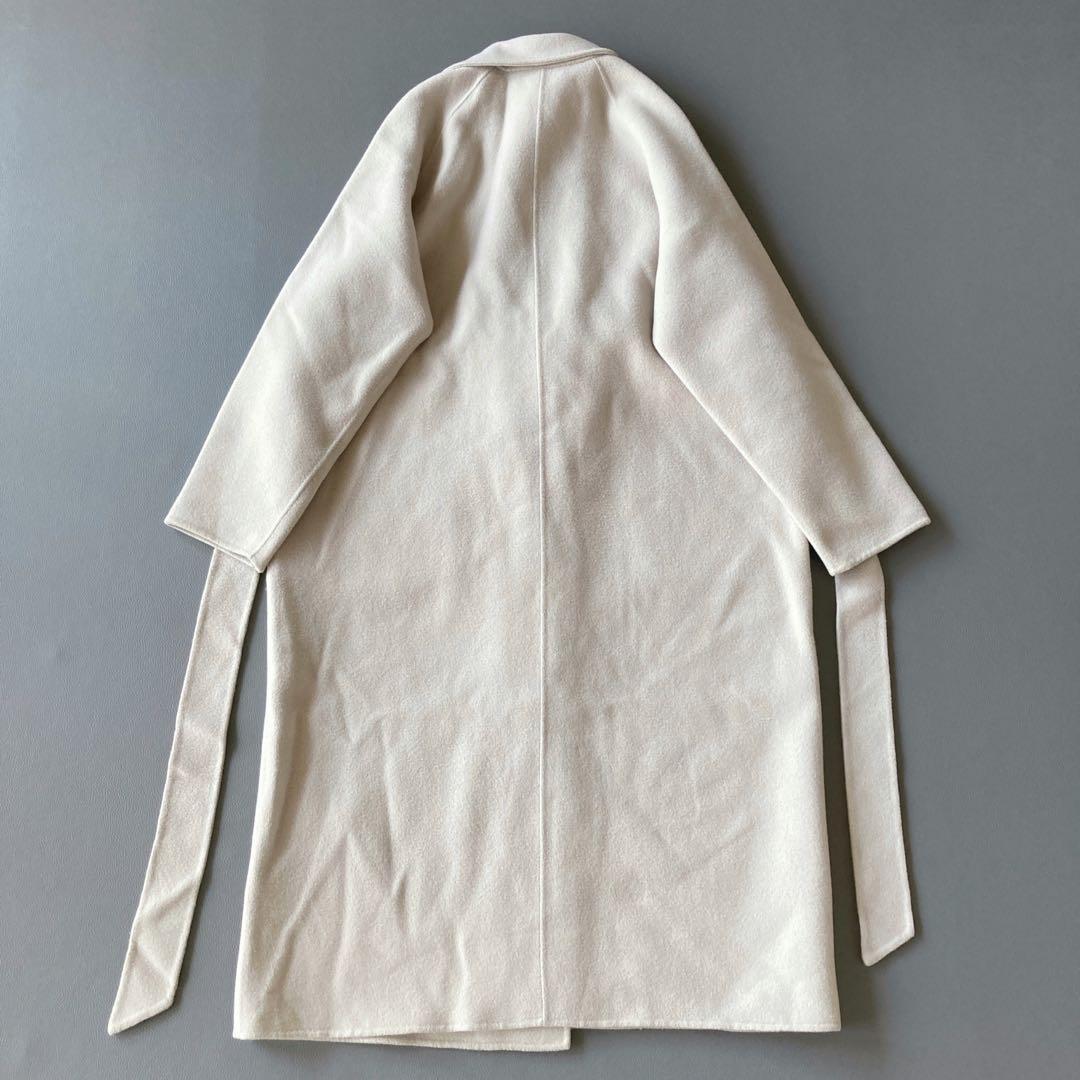 s*a様 ソージュ　ウールリバーローブコート　ロング　ベルト付き　グレージュ　S