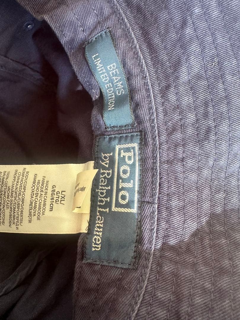 希少 ポロラルフローレン BEAMS 別注 Gold刺繍ロゴ polo L/XL