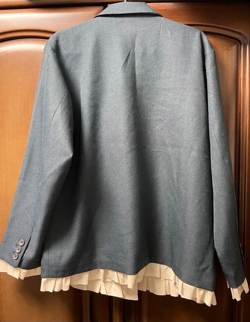 loin nuit ロワンニュイ フリルレイヤードデザインジャケット ネイビー