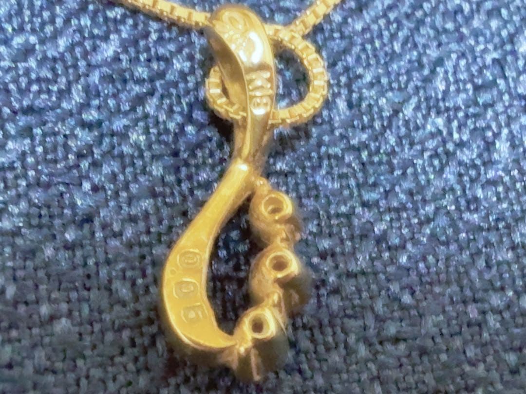 4℃ K18 ダイヤモンドネックレス 0.05ct しずく ゴールド 40cm