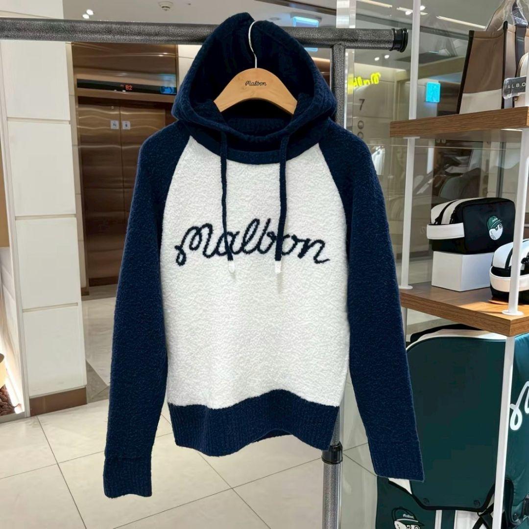 新品　マルボン　malbon　ゴルフ　フード付トップス　ネイビー　レディース