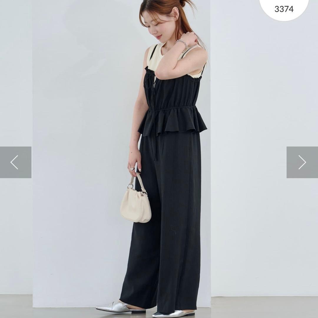 カスタネ ペプラムキャミサロペット サイズ0 ブラック