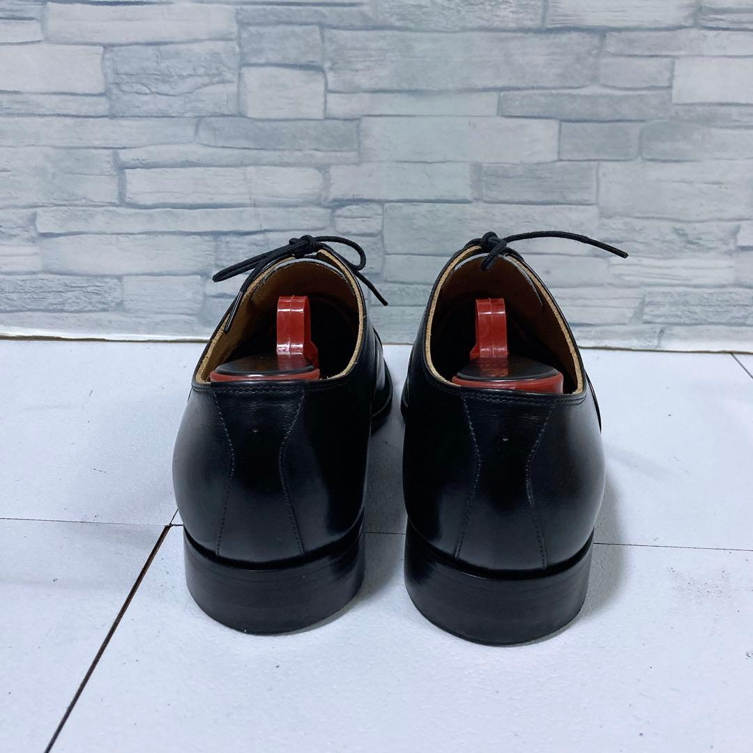 美品 スコッチグレイン ビジネスシューズ 匠 ストレート 本革 黒 24.5