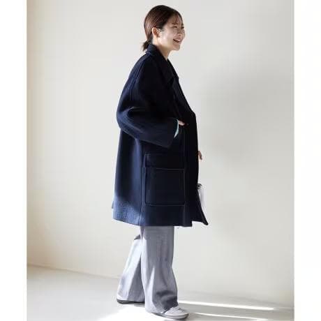 SLOBE IENA メルトンビッグPコート ウール スタンドカラー 36