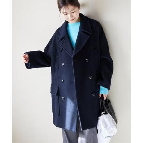 SLOBE IENA メルトンビッグPコート ウール スタンドカラー 36