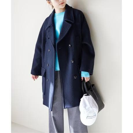 SLOBE IENA メルトンビッグPコート ウール スタンドカラー 36