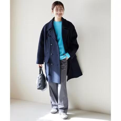 SLOBE IENA メルトンビッグPコート ウール スタンドカラー 36