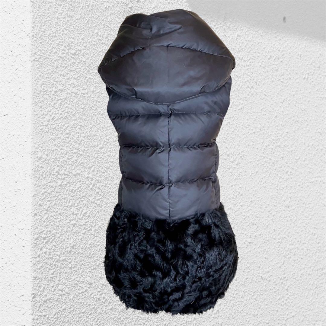 ダイアグラム　ダウンベスト　フード　ラムファー　異素材ドッキング　S