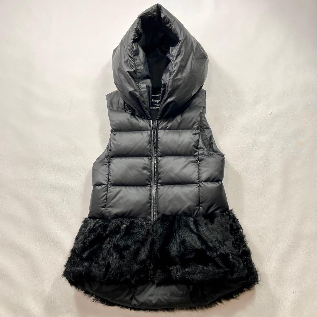 ダイアグラム　ダウンベスト　フード　ラムファー　異素材ドッキング　S