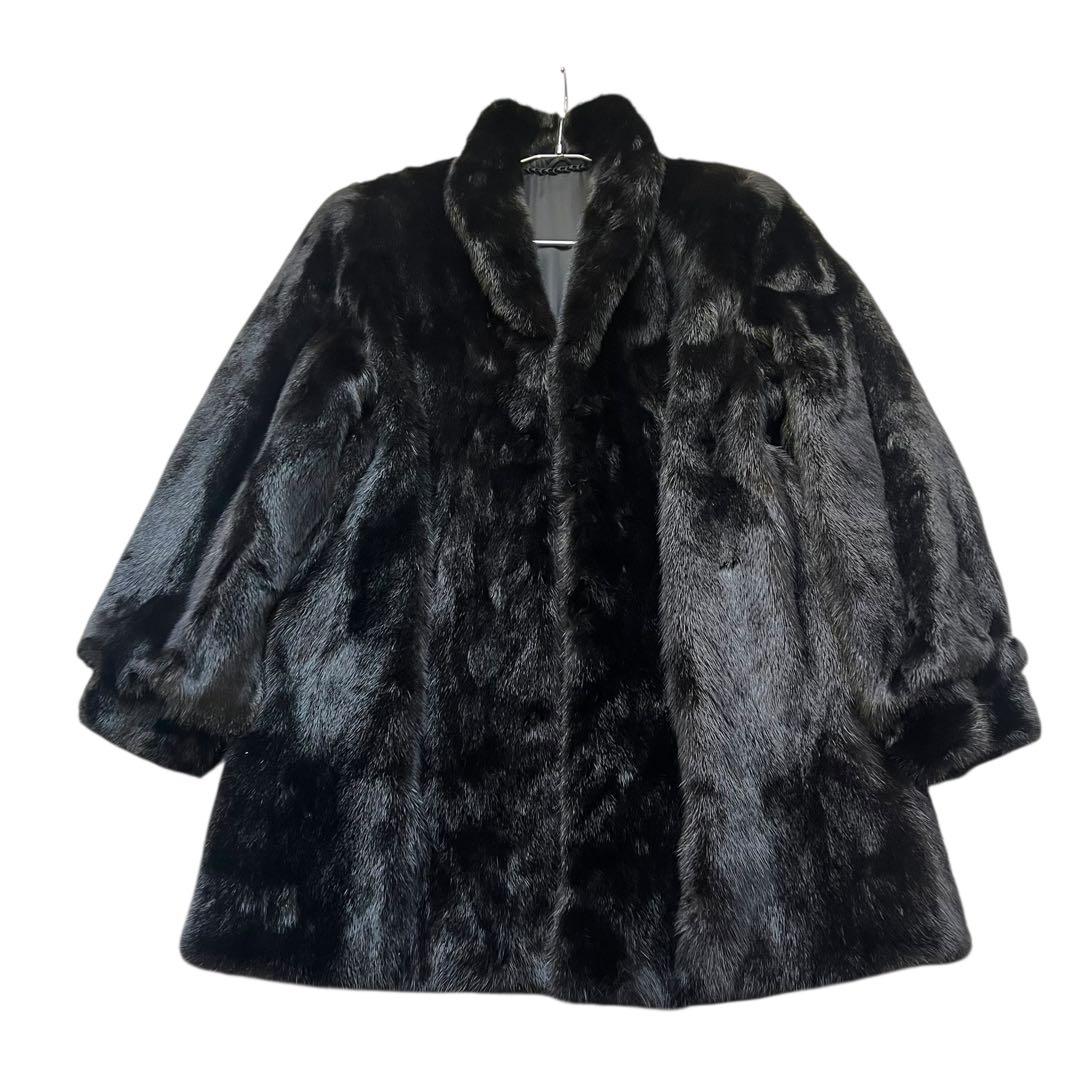 着丈80cm サガミンク ブラックミンク ミンクファー 毛並み◎ なめし柔らか