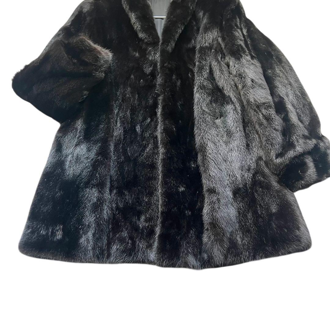 着丈80cm サガミンク ブラックミンク ミンクファー 毛並み◎ なめし柔らか