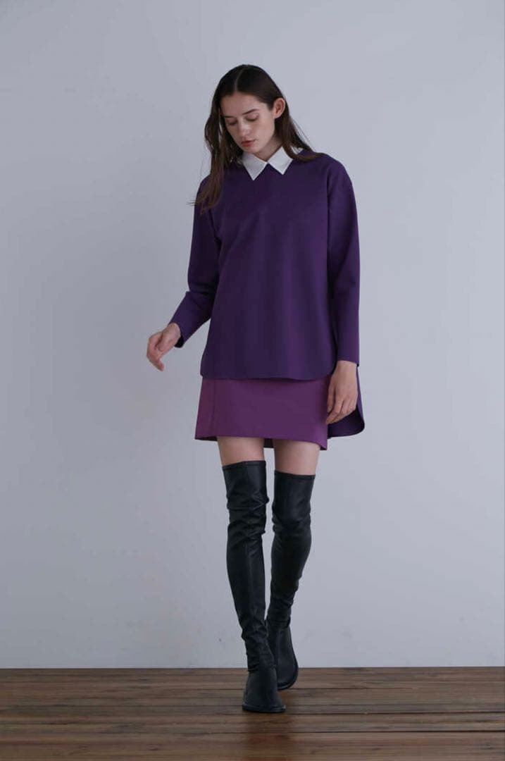 ★美品★LE PHIL ハイストレッチポンチジャージートップス　パープル