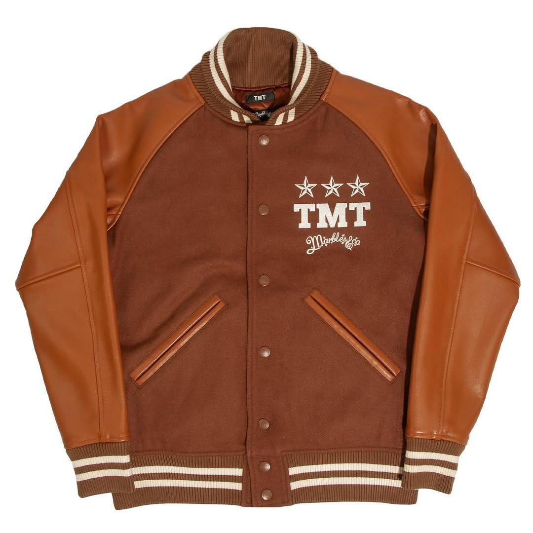 TMT×Marblesコラボ　Varsity Jacket BROWN L