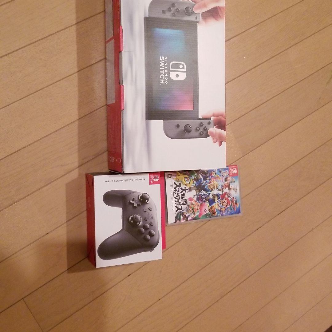 Switch本体(付属品あり)+プロコンとローラー+大乱闘スマッシュブラザーズ
