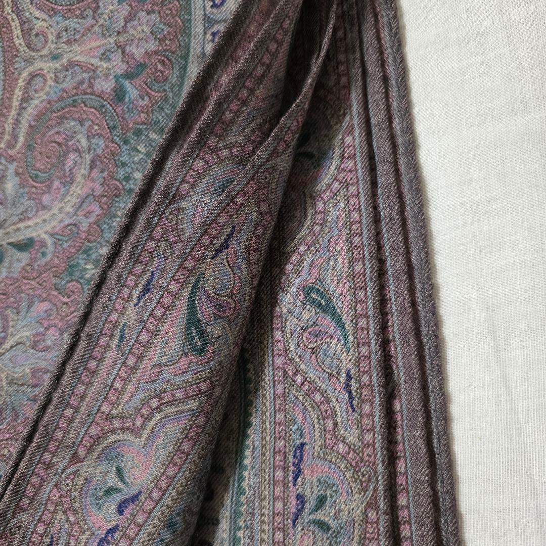 ETRO ペイズリー柄 ストール ウールシルク 60×160cm