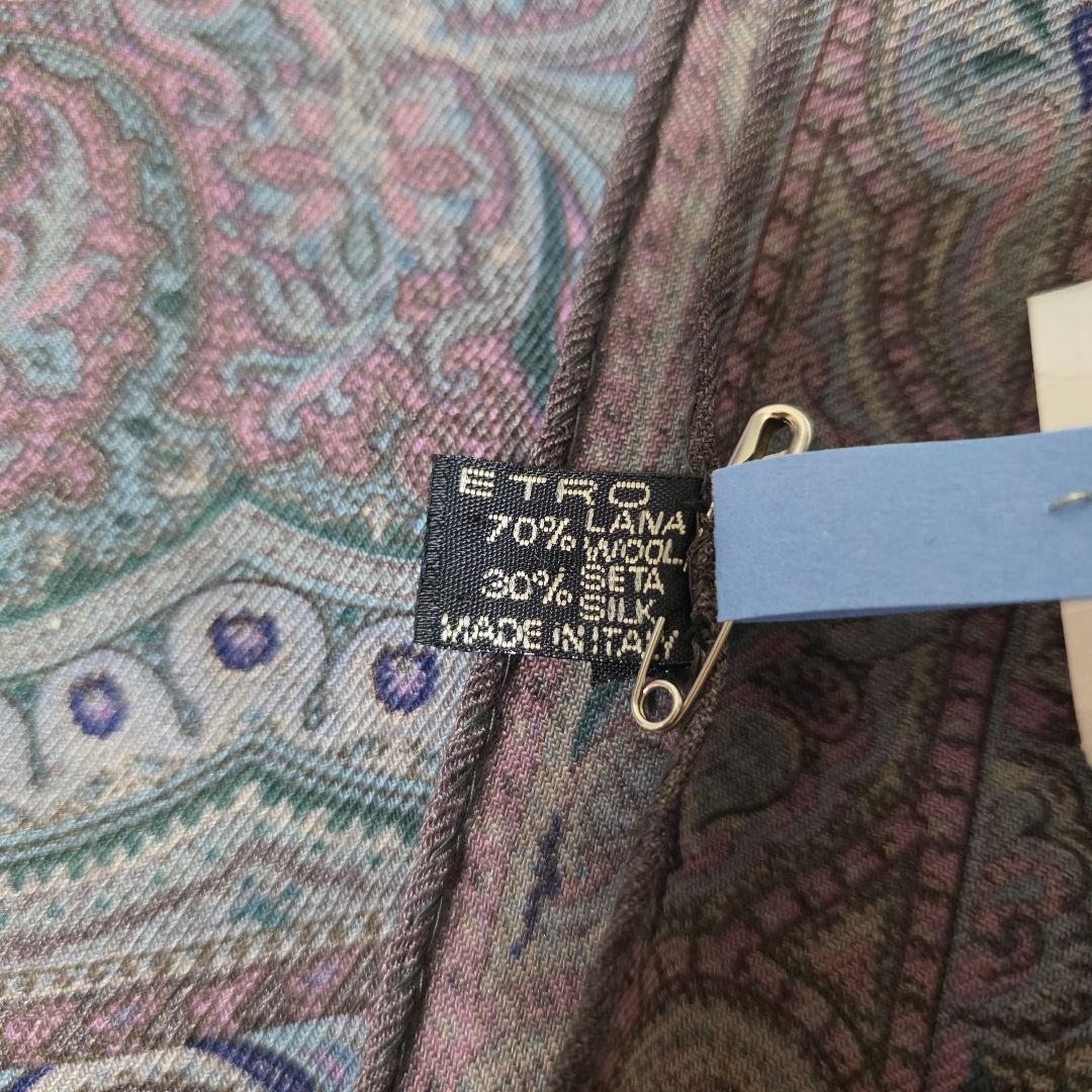 ETRO ペイズリー柄 ストール ウールシルク 60×160cm