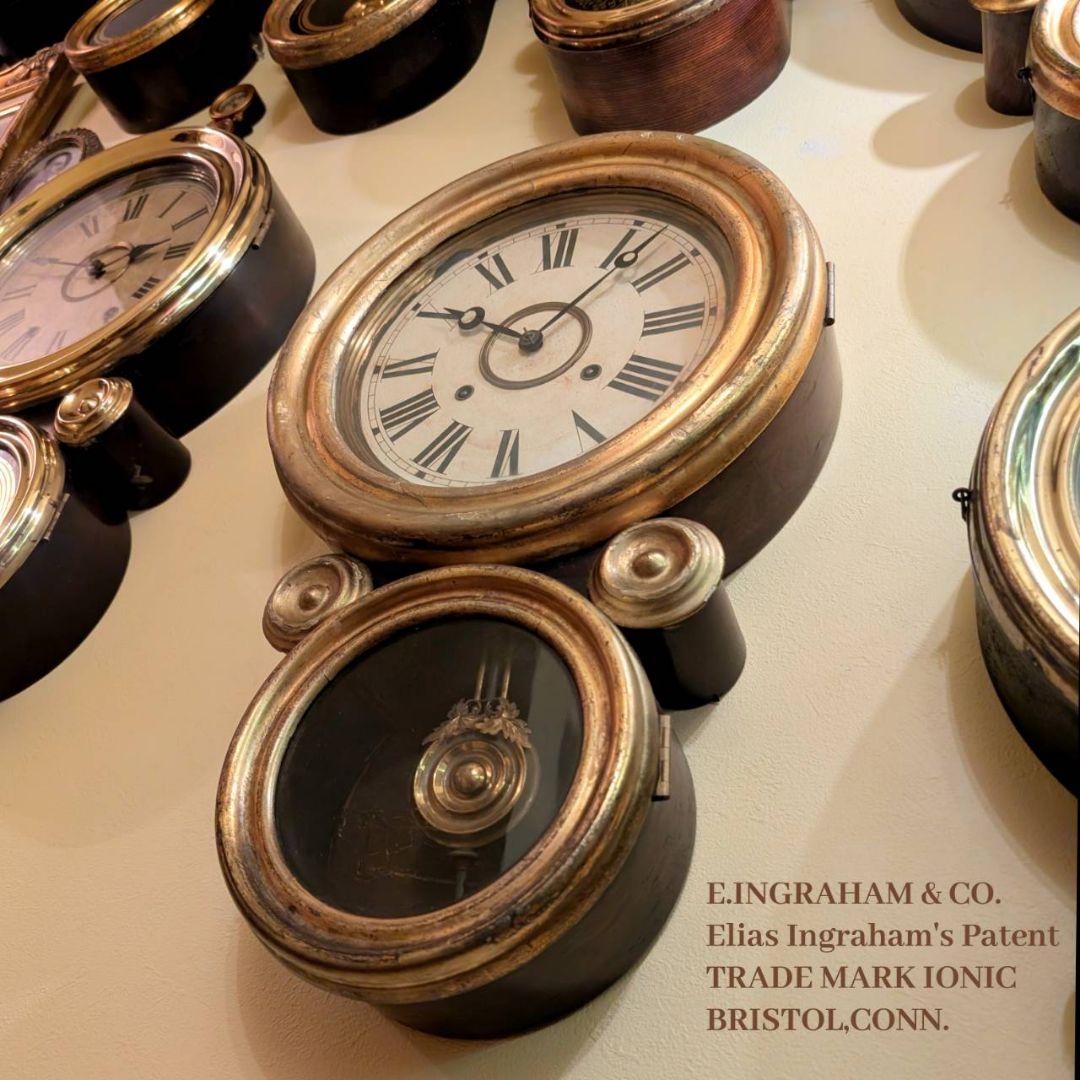四つ丸　アンティーク掛時計　古時計　ダルマ時計　イングラハム掛時計