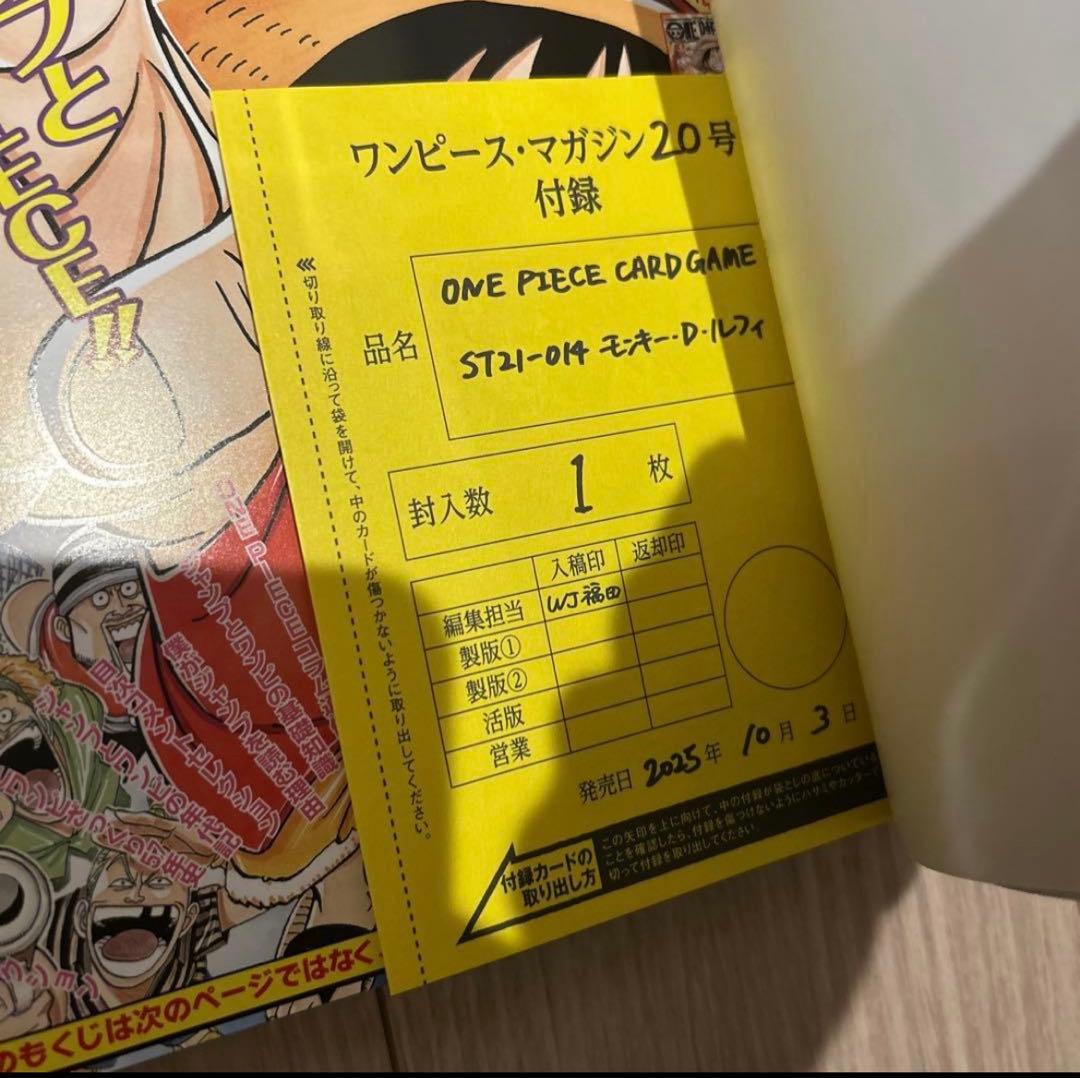 ワンピースマガジン20号　プロモ付き